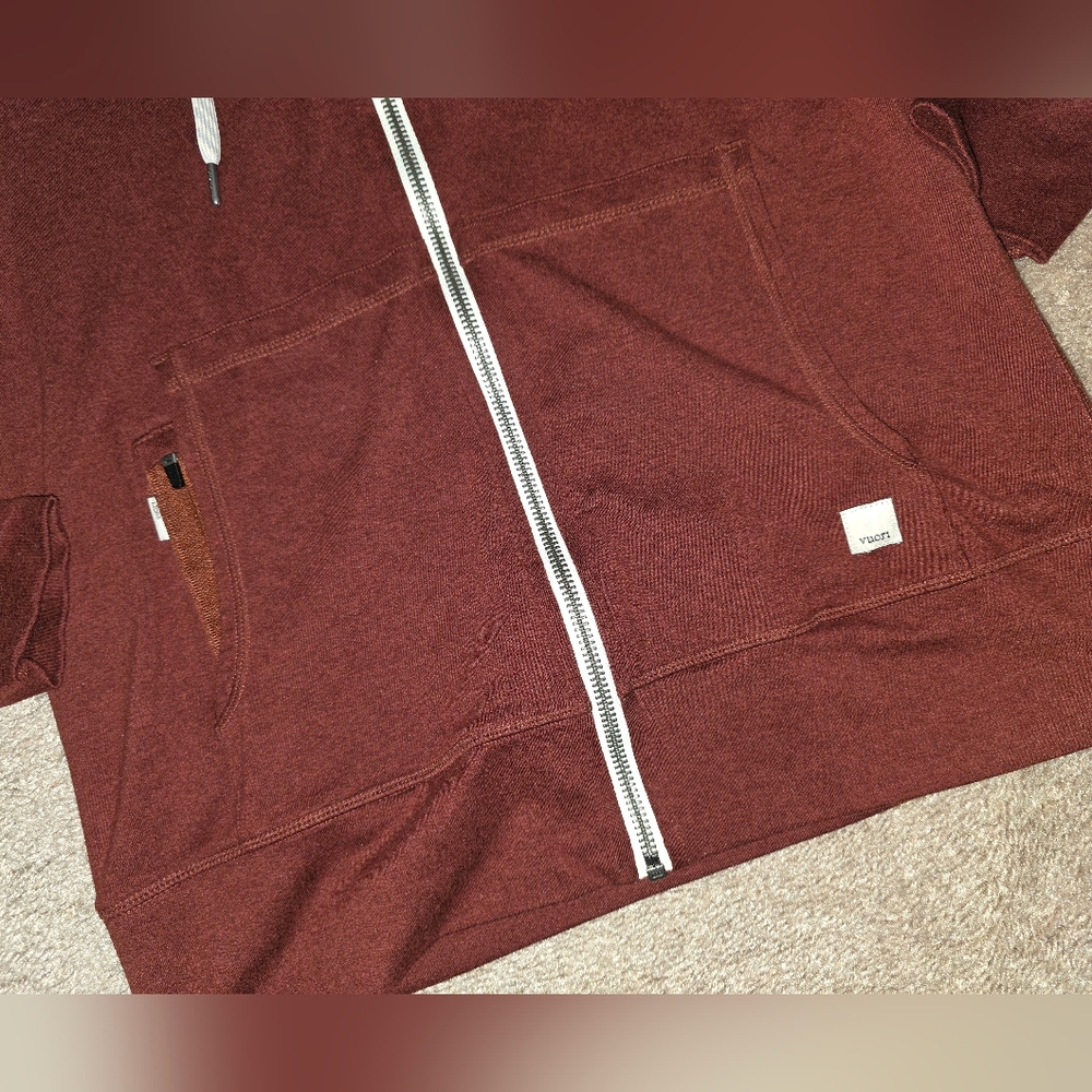 Vuori Halo Performance Hoodie Brick Heather XS - Picture 2 of 3